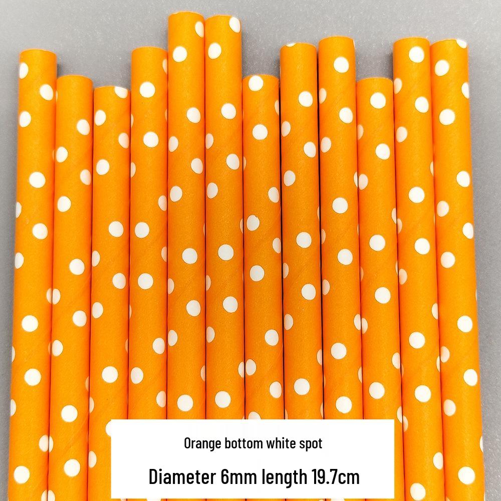Colorful Polka Dot Biodegradable Paper Straws - Ideal for Juices, Beverages, Desserts & Table Decorations