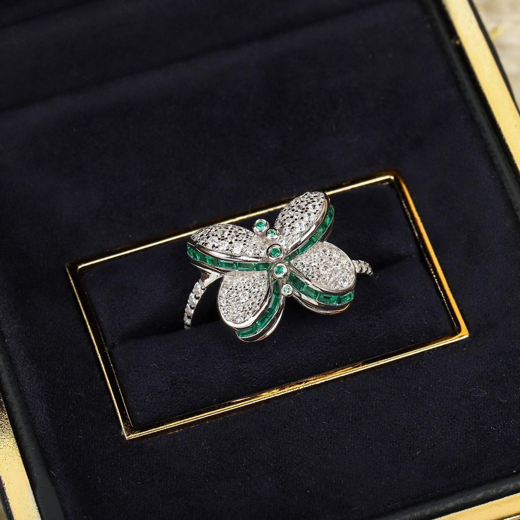 Princess Butterfly Ring Women's Premium Light Luxury Buterfly Butterfly Ring Women's 925 Sterling Silver