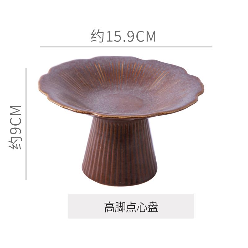 6 Inches Chinese Vintage Ceramic Goblet Creative Flower Shape Fruit Dessert Salad Nut Candy Storage Plate Home Kitchen Tableware