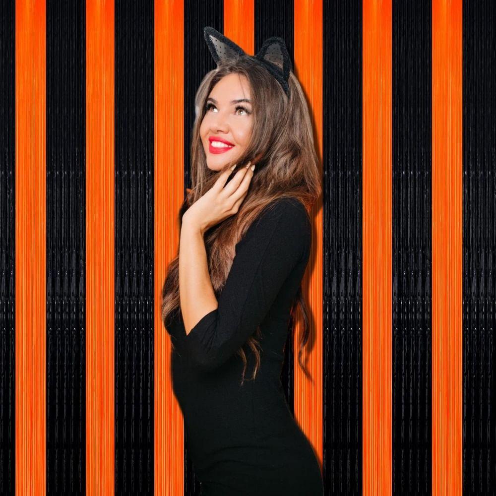 Hanging Halloween Party Backdrop Easy To Install Photo Booth Props Streamers Curtains  Thanksgiving