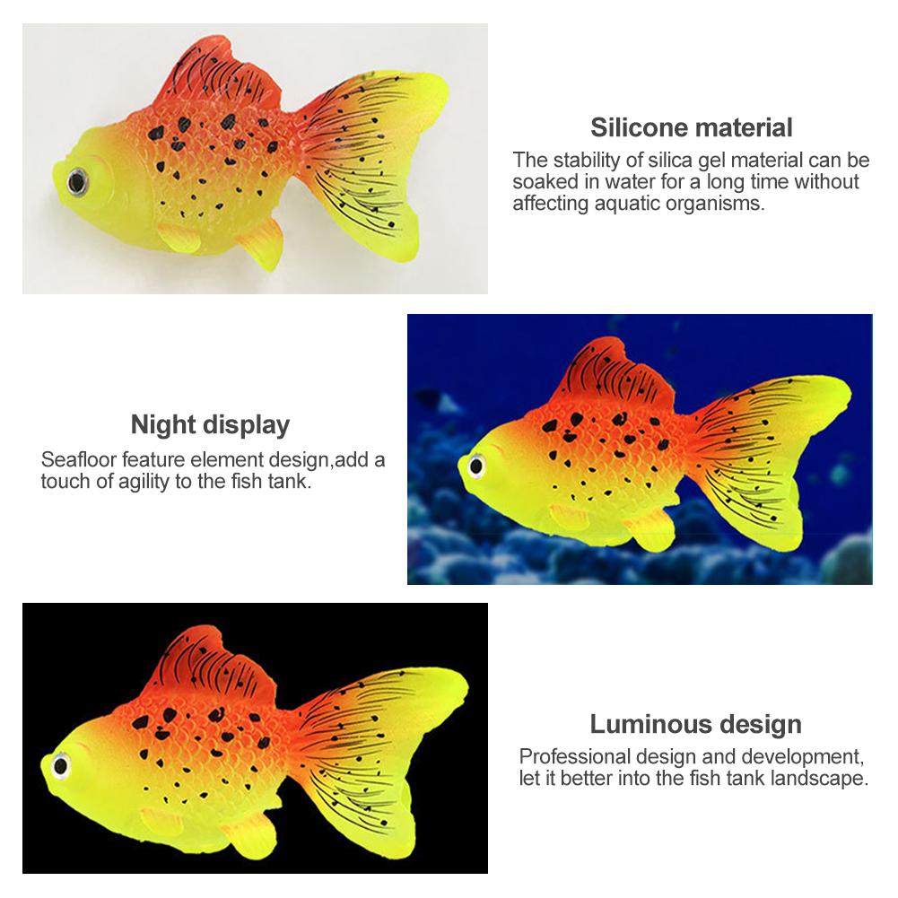 Glow In The Dark Artificial Aquarium Fishes Realistic Moving Floating Colorful Goldfish Fake Fish Ornament For Tank 7pc/lot
