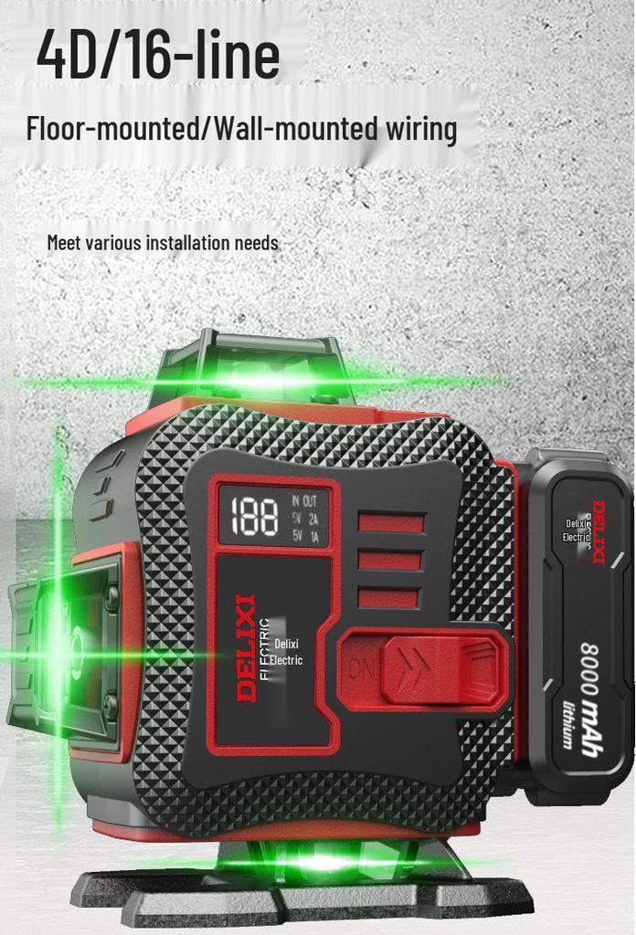 DELIXI 12-Point High Precision Green Laser Level for Outdoor Use