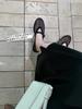 Lambskin Soft Sole Sparkling Rhinestone One-word Buckle Mary Jane Shoes Women's 2025 Summer New Shallow Mouth Flat-soled Single Shoes