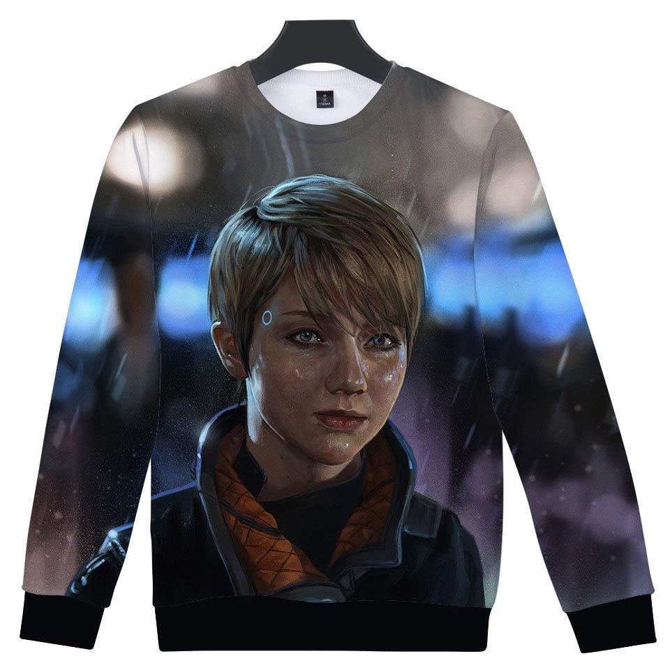 Premium Quality Detroit Become Human Connor Cosplay 3d Print Hoodie Sweater Costume
