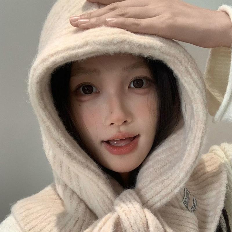 Wool Blend Balaclava Neck Warmer Scarf Hat For Cold Weather Winter Warmth Unisex Design For Outdoor Sport Activity