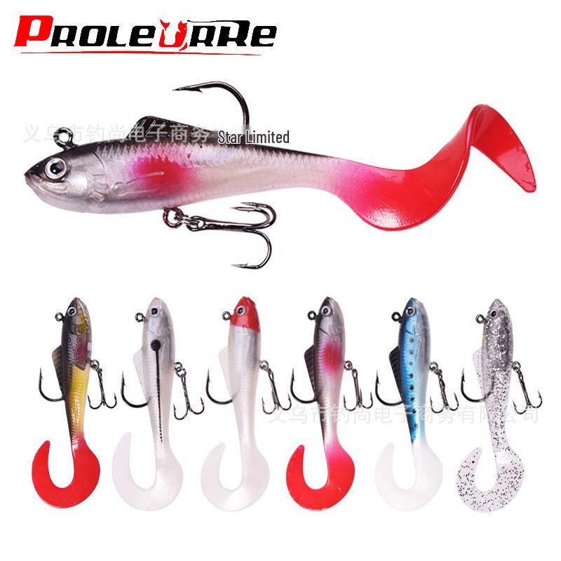 8.5cm/12g Curl Tail Soft Bait Lead Head Lure for Long Cast Artificial Fishing