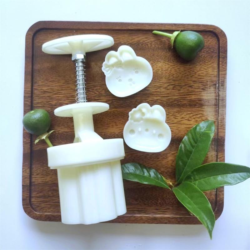 Decorative Mooncake Mould 50g Hand Pressure Handicraft Press Mould with-Stamp for DIY Model Rabbit Mooncake Decoration