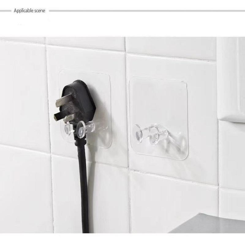 6 Pcs Power Plug Holder Wall Mounted Organizer for Charger, Toothbrush Holder Adhesive Wall Plug Hooks for Kitchen Bedroom