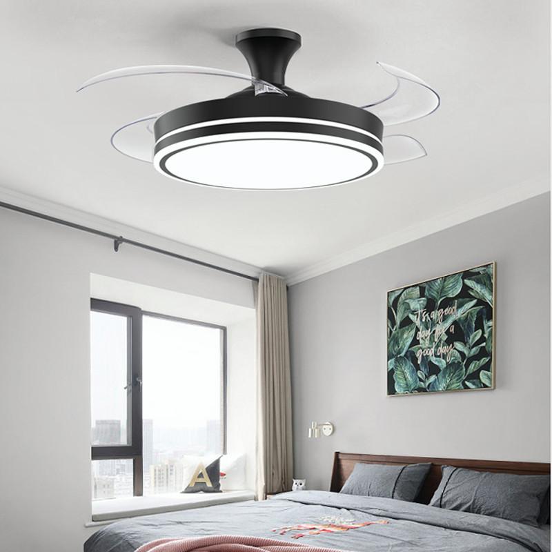 36“42”48“ Modern Smart Ceiling Fan Lamp Household DC Motor Ceiling Fan With Light Foldable LED Air Cooler Lamp