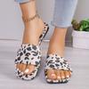 Women's Sandals 2024 Summer Platform Retro Sandals Woman Fashion Leopard Beach Slippers Women Plus Size36-43