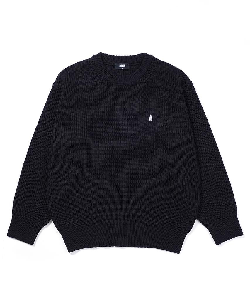 GAKKAI UNIONS Crew Neck Hachi Knit Black