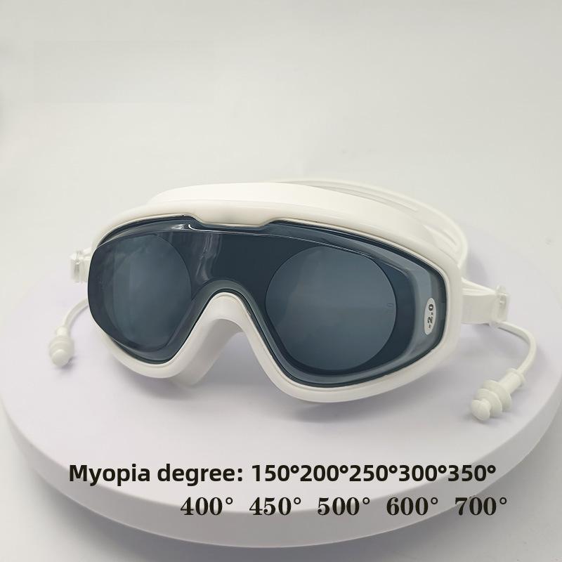 Unisex plavecké brýle s velkou obroučkou a ochranou proti krátkozrakosti – nepromokavé, s vysokým rozlišením, vodotěsné