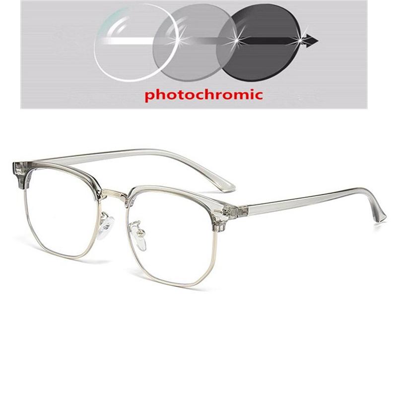 Half Frame Student Polygon Prescription Glasses For The Nearsighted Women Men Clear Lens Short-Sight Eyewear 0 -0.5 -1.0 To -6.0