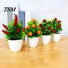 Künstliche Topfpflanzen Künstliche Früchte Bonsai Mini Orangen-Granatapfelbaum Fensterbank Topfdekoration Kunststoff Hof Simulation für Zuhause