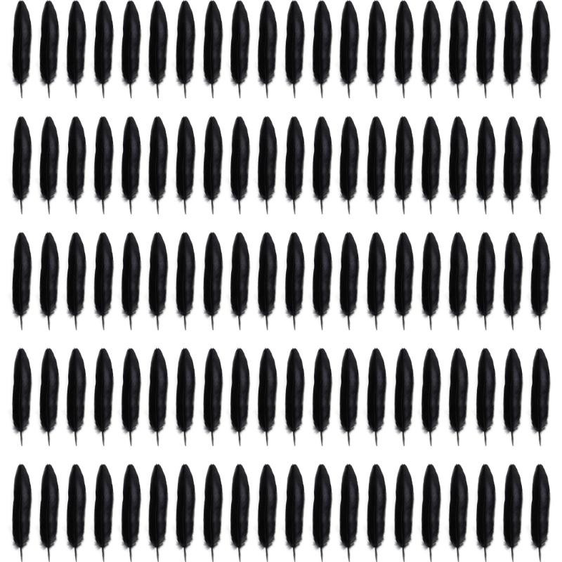 Pack Of 100 Natural Black Feather Natural Gooses Feather For Craft Wedding Decoration Hat Earrings Jewelery Making