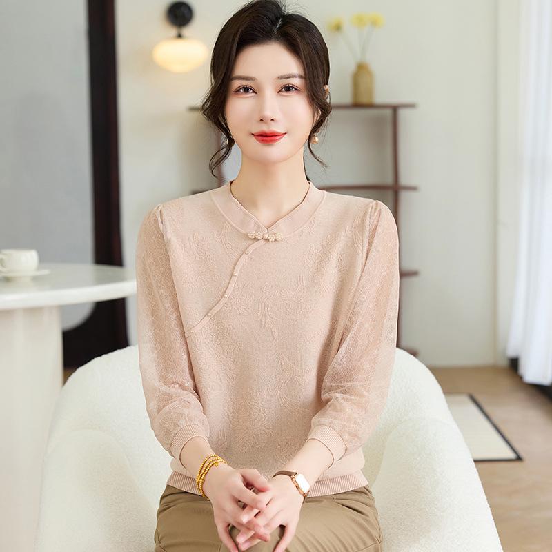 2026 Trendy Spring Knit Base Layer Top for Middle-Aged & Elderly Women - Fashionable Thin Sweater