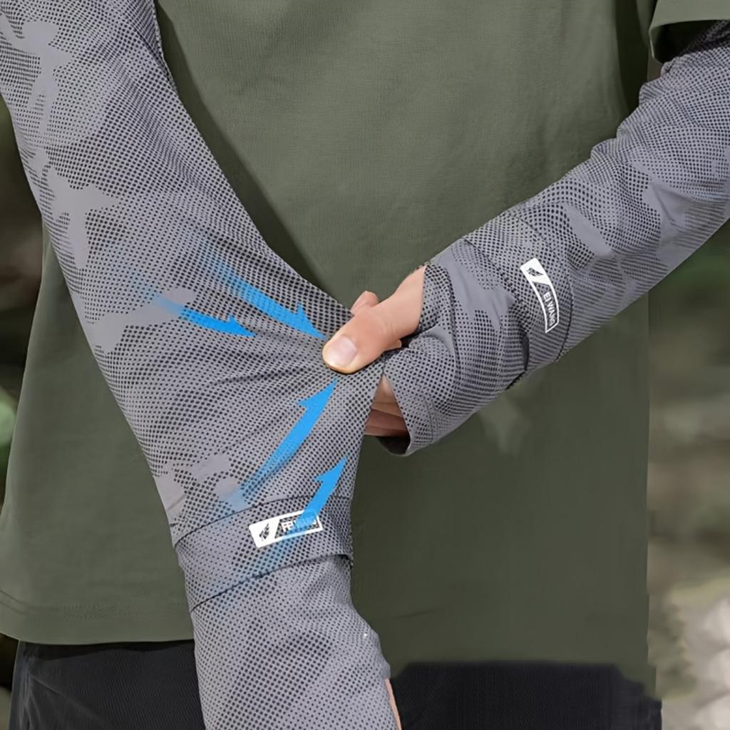 2-Piece Set (1 Left-Handed + 1 Right-Handed) Loose-Fit Sun Protection Arm Sleeves for Men and Women, Summer Ice Silk