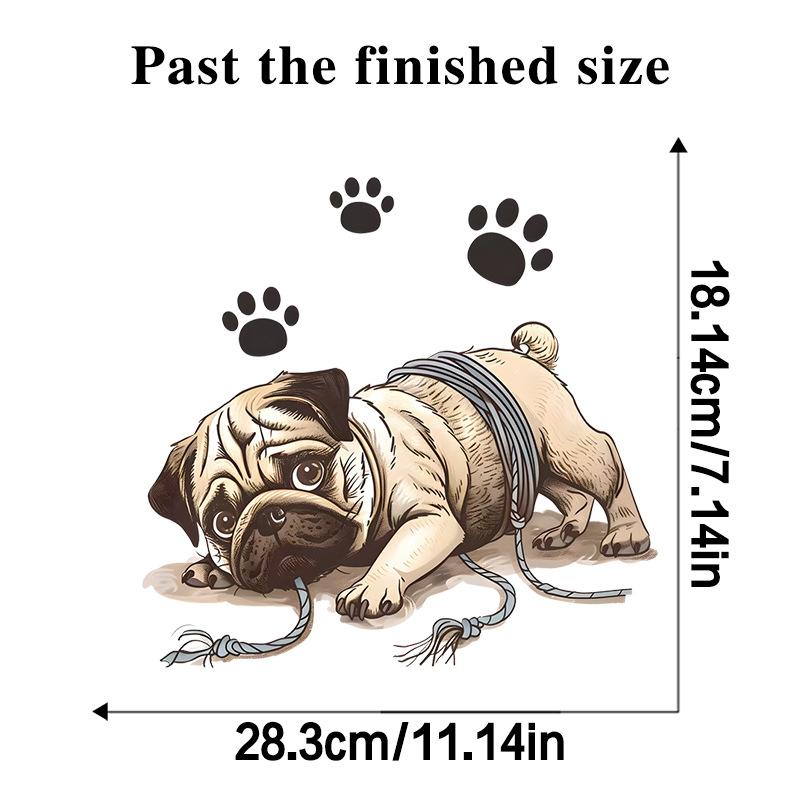 Naughty Puppy Wall Stickers Bathroom Cabinet Bedside Table Restaurant Refrigerator Decoration Self-adhesive Sticker