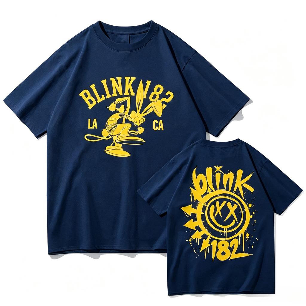 2026 New Blink 182 World Tour Fashion Tshirt Fans Follower Gifts For Unisexs And Unisexs Top Cotton Tshirt Y2k Streetwear Top