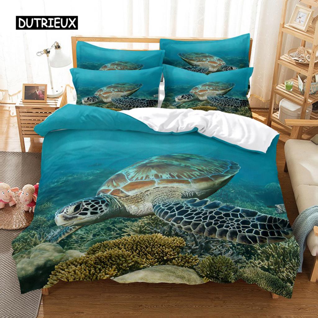 Sea Turtle Set Duvet Cover Set 3d Bedding Digital Printing Bed Linen Queen Size Bedding Set Fashion Design