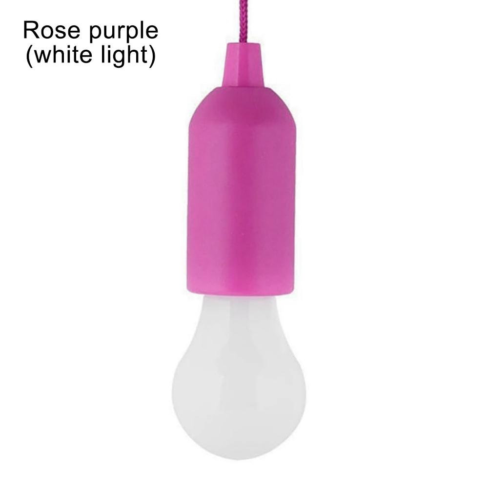 Portable Camping Lamp Battery Emergency Lamps LED Retro Outdoor Tent Pull Cord Night Light BBQ Party Flashlight (White Light)