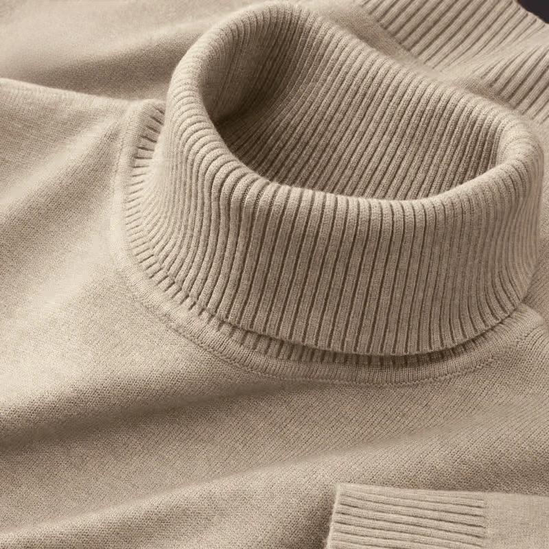 Nové Pánské Pletené Svetry Jednobarevné Rolák Prodyšné Pulovry Teplé Venkovní Základní Streetwear podzim Business Top