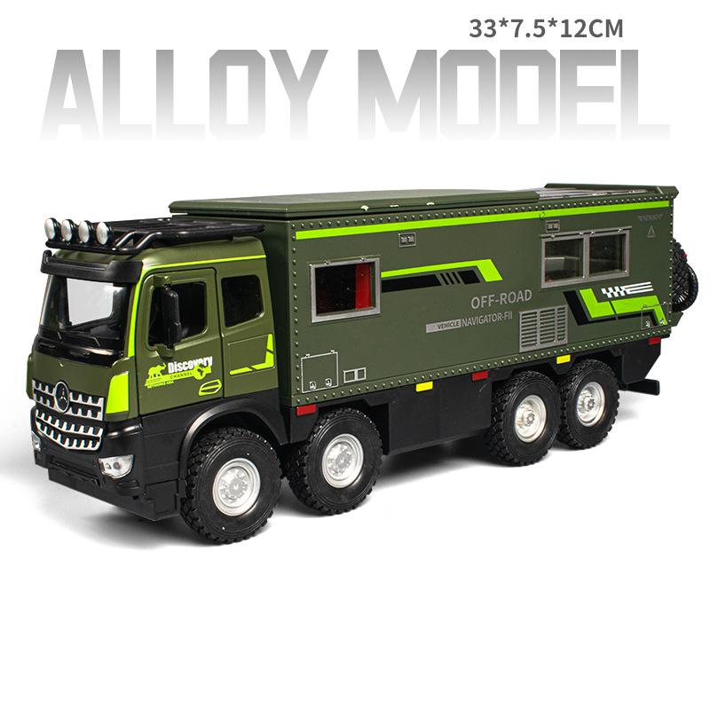 

1:18 Scale NOMADISM RV Model Toy Car Music Light Alloy Body Rubber Tires Off-road Motor Home Models Kids Collectible Item зелёный