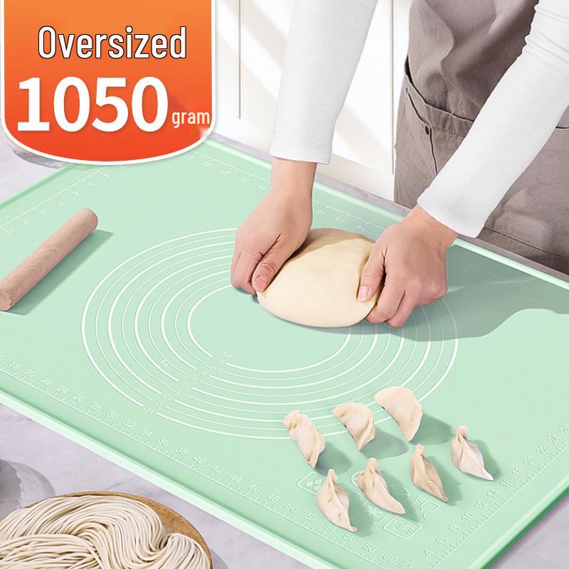 Silicone Non-slip Dough Kneading & Dumpling Mat with Rolling Pin and Cutting Board