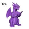 Dragon Statue for Garden Reading Figurine with Glasses, Statue, 3D Printed Bookshelf Decor, Whimsical Desktop Ornament, Gift Book Lovers Fantasy