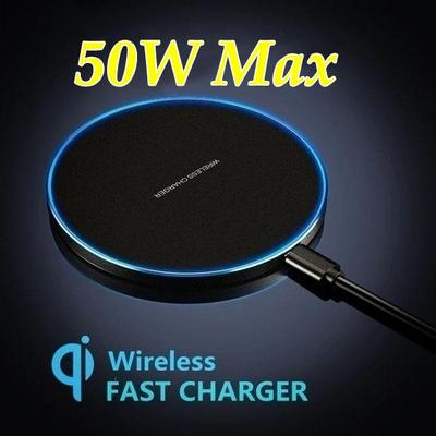 NEW Upgrade 50W Qi Wireless Charger Induction Fast Charging Station for iPhone 14 13 12 11 Pro Max Samsung Huawei Xiaomi Phone Wireless Charger Dock