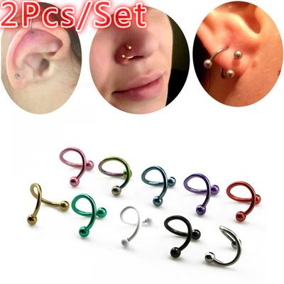 Stainless Steel Nose Nail S Helix Ear Piercings Color Earring Special - Shaped Steel Lip
