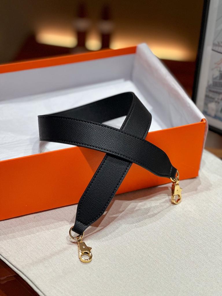 Lagerfeld Epsom Wide Leather Strap With High-Grade Leather Edge Handcrafted Exquisite Single Leather Cowhide Adjustable Strap Wide Leather Strap