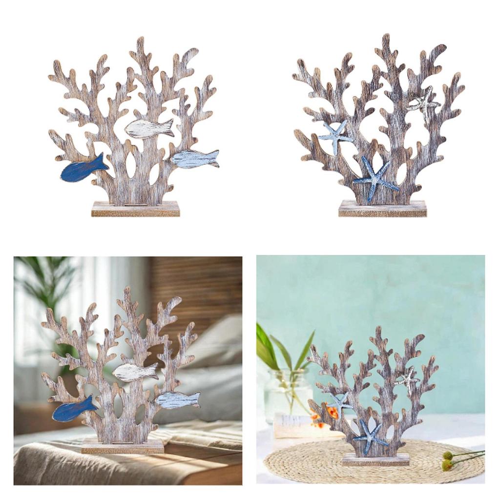 Mediterranean Birthday Gift Crafts Coral Statue for Desktop Indoor Bookshelf