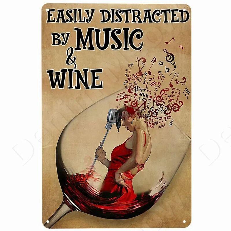 Vintage Rock Music Style Tin Painting for Bars Cafes Home Walls