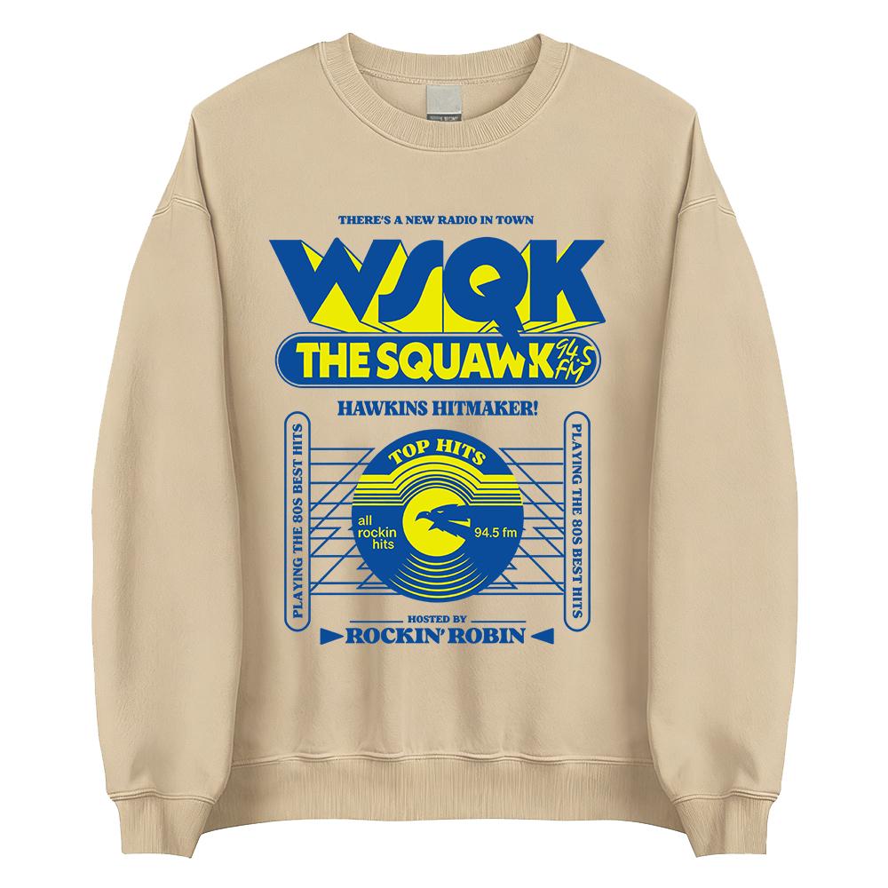 Beam Me Up Place Sucks Crewneck Sweatshirt WSQK The Squawk 94.5 FM Print Pullovers Unisex Clothes Streetwear Long Sleeve Clothing