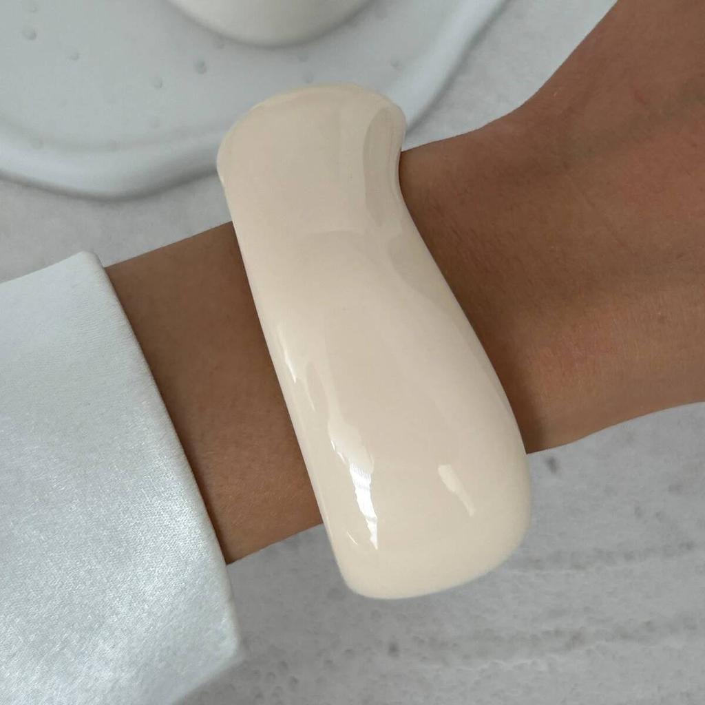 Salircon 3 Styles Punk Irrégulier Large Épais Résine Acrylique Dégradé Bracelets Femmes Géométrique Printemps Métal Bracelet Bijoux Cadeaux