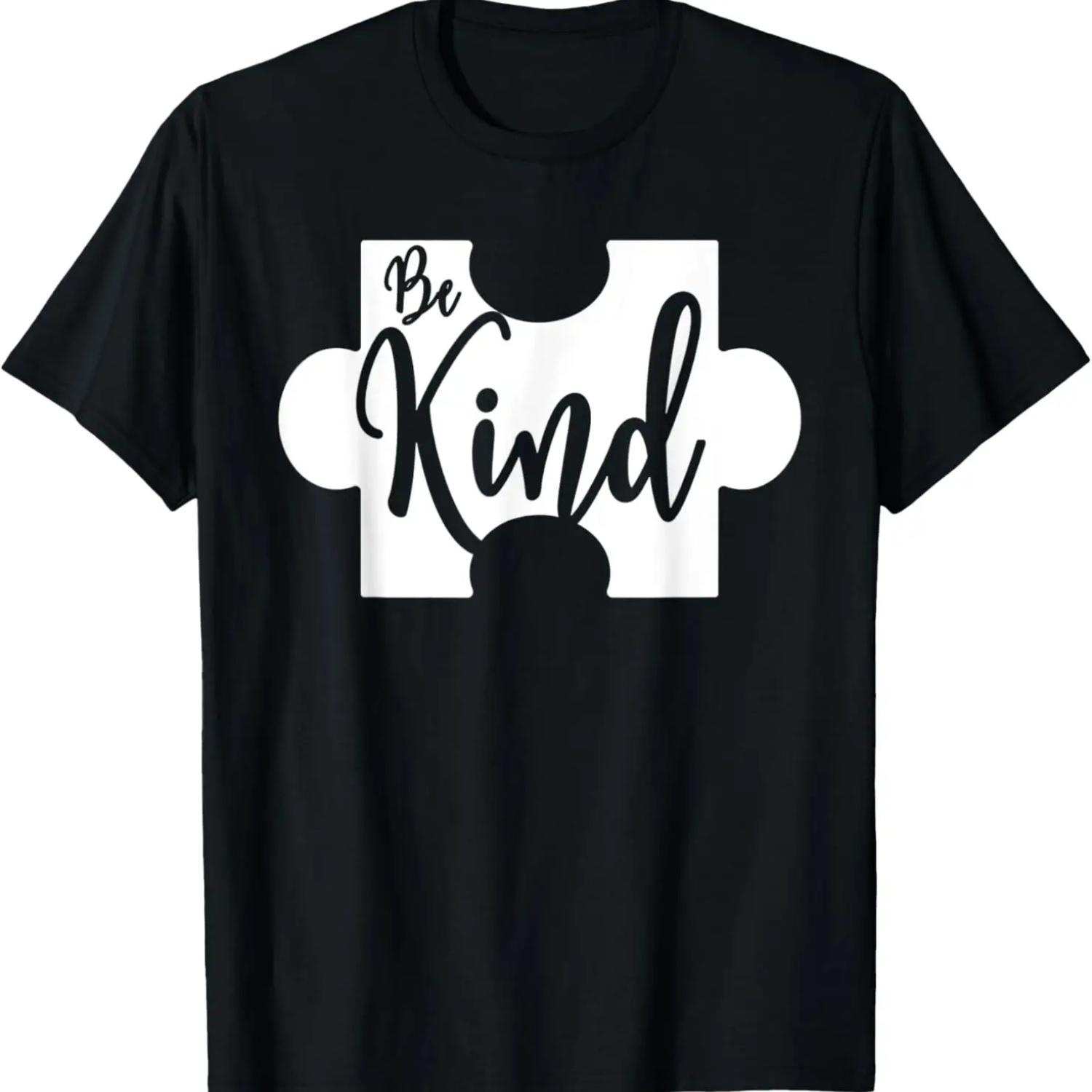 Be Kind Puzzle Piece Autism Awareness T-Shirt S