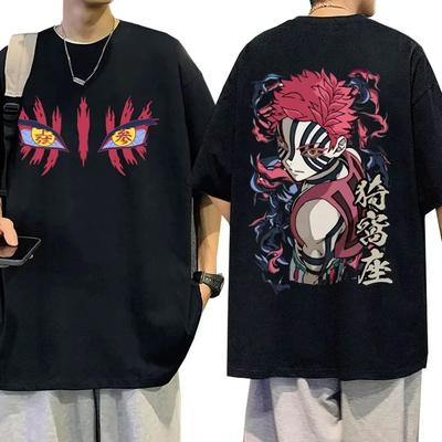 2026 Anime Demon Slayer Kimetsu no Yaiba - Iwakura Patroon Heren T-shirt casual retro hoge kwaliteit 100% puur katoen T-shirt