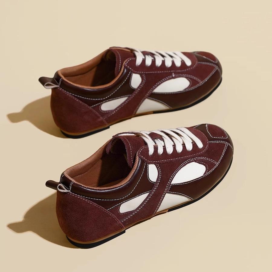 

Miao Lu same Forrest Gump shoes women s 2025 spring and summer new fashionable versatile flat-bottomed lace-up shoes retro casual shoes 35 красный