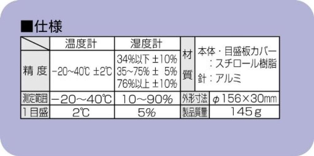 Shinwa Sokutei Thermo-hygrometer F-4 Round 15cm Blue 70503