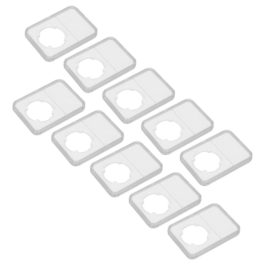 10 STK Myntkapsel Gjennomsiktig Design Slitesterk Miljøvennlig Myntbeskyttelsesboks for Mynt
