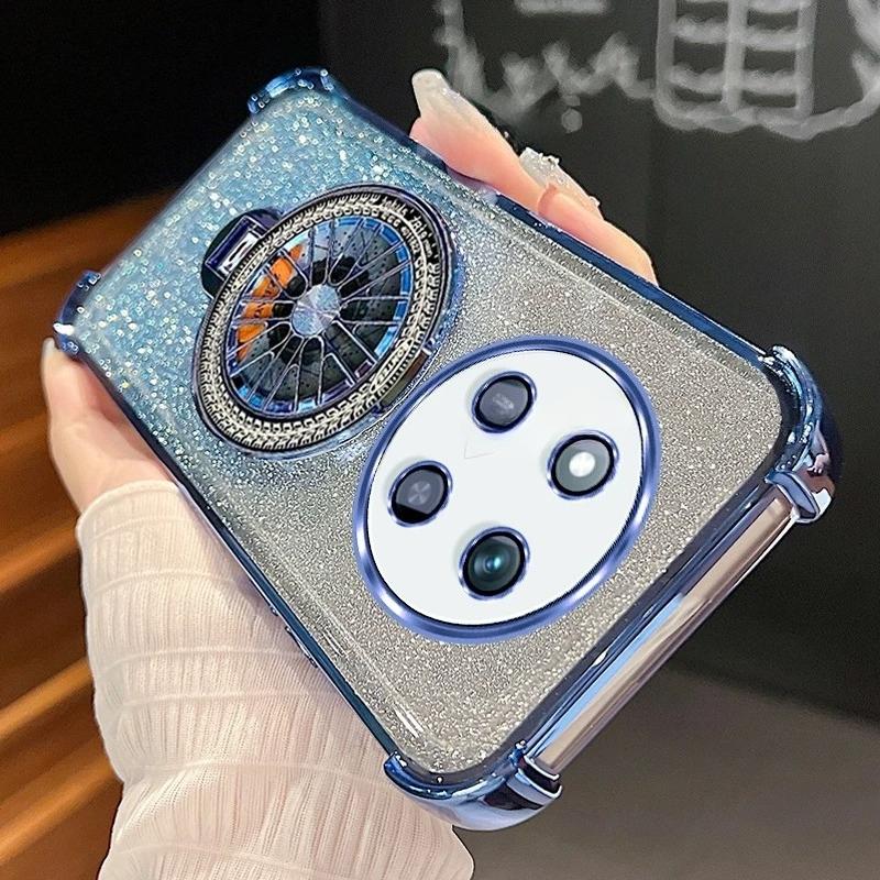 Etui Magic7lite Gradientowe Platerowanie Obrotowy Uchwyt Żyroskopowy Dla Huawei Honor Magic 7 6 5 Magic7 Lite X9c Wstrząsoodporne Silikonowe Etui ze Stojakiem