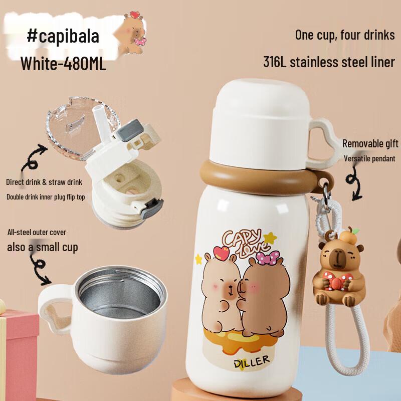 Diller Capybara 316 Stainless Steel Dual-Drink Water Bottle