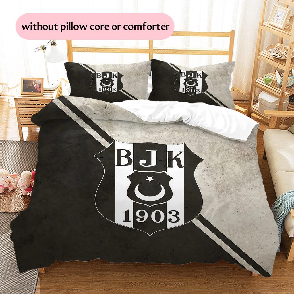 BJK Pattern Bedding Quilt Set Home Decoration Gift (1 * duvet cover + 2 * pillowcase without core)