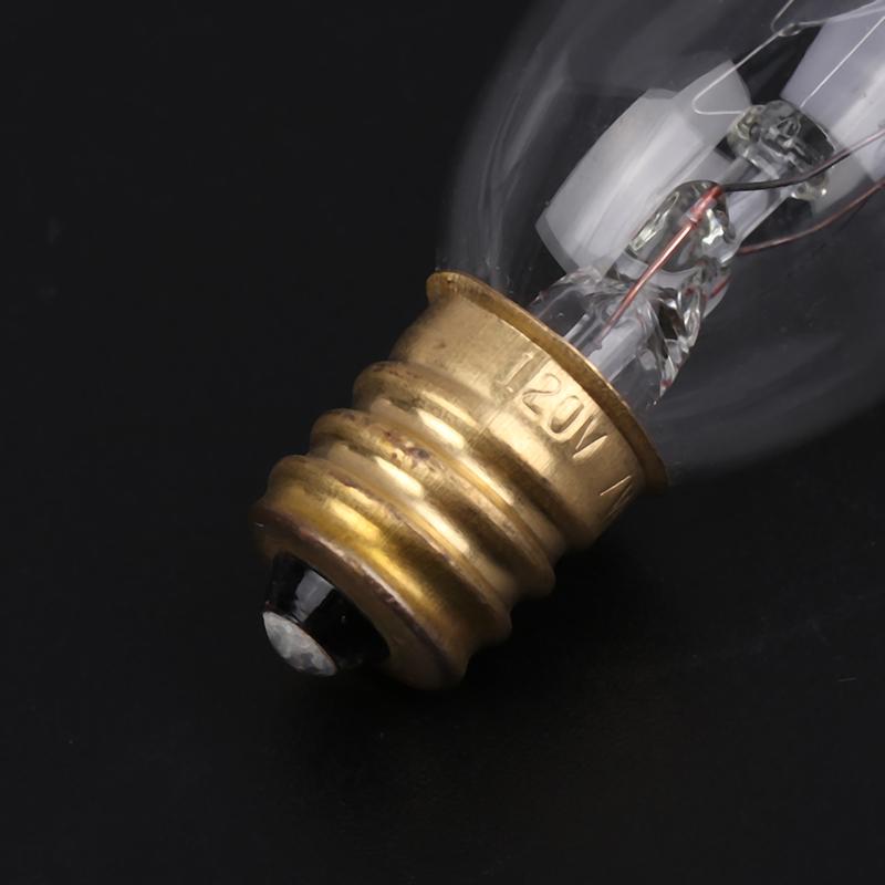 10Pcs E12 120V 7W Transparent Warm Yellow Color Tungsten Lamp Light Bulb For Decoration Salt Rangehood Refrigerator Lamp