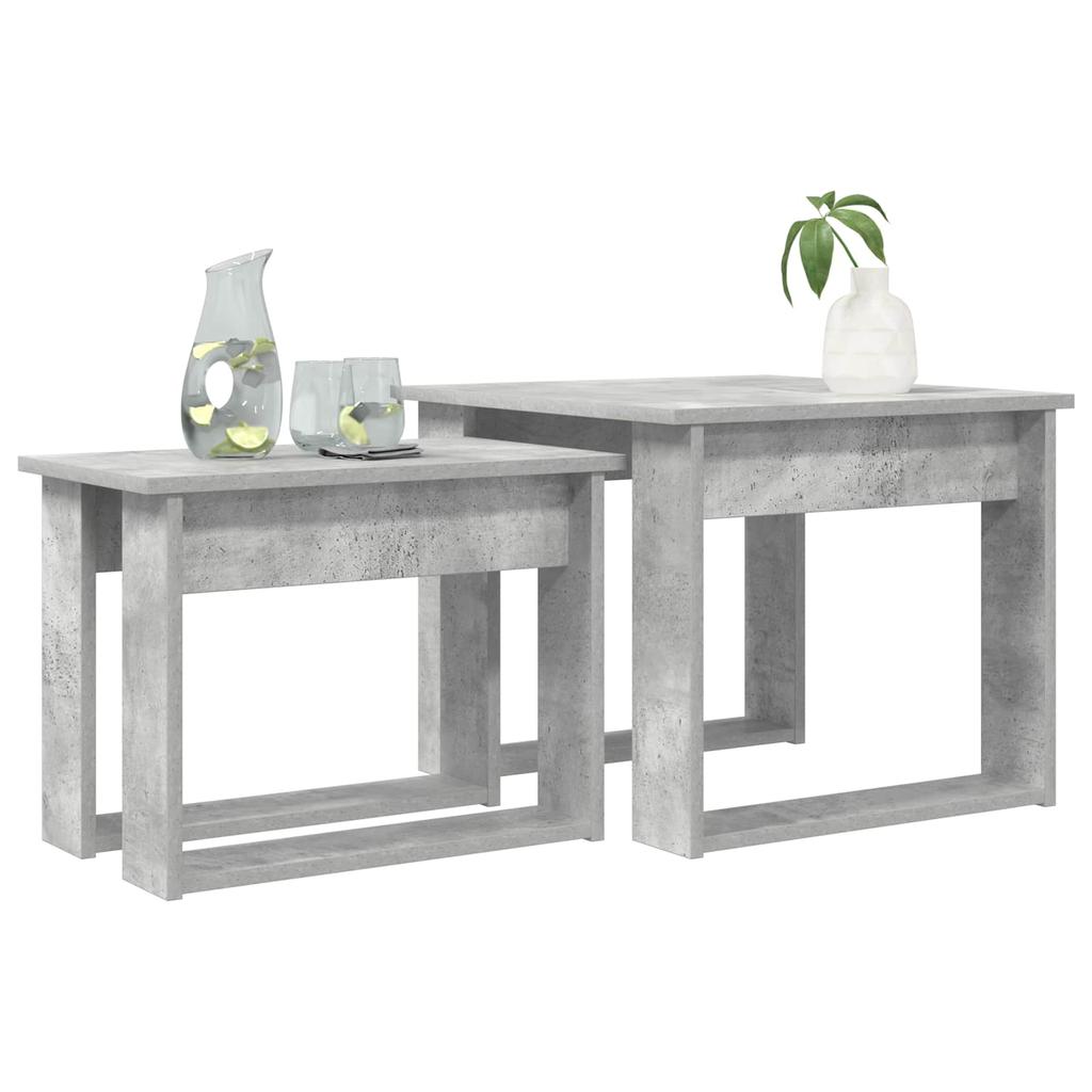 Coffee Table Set 2 Pieces Concrete Grey 50 x 52 x 42 cm Engineered Wood