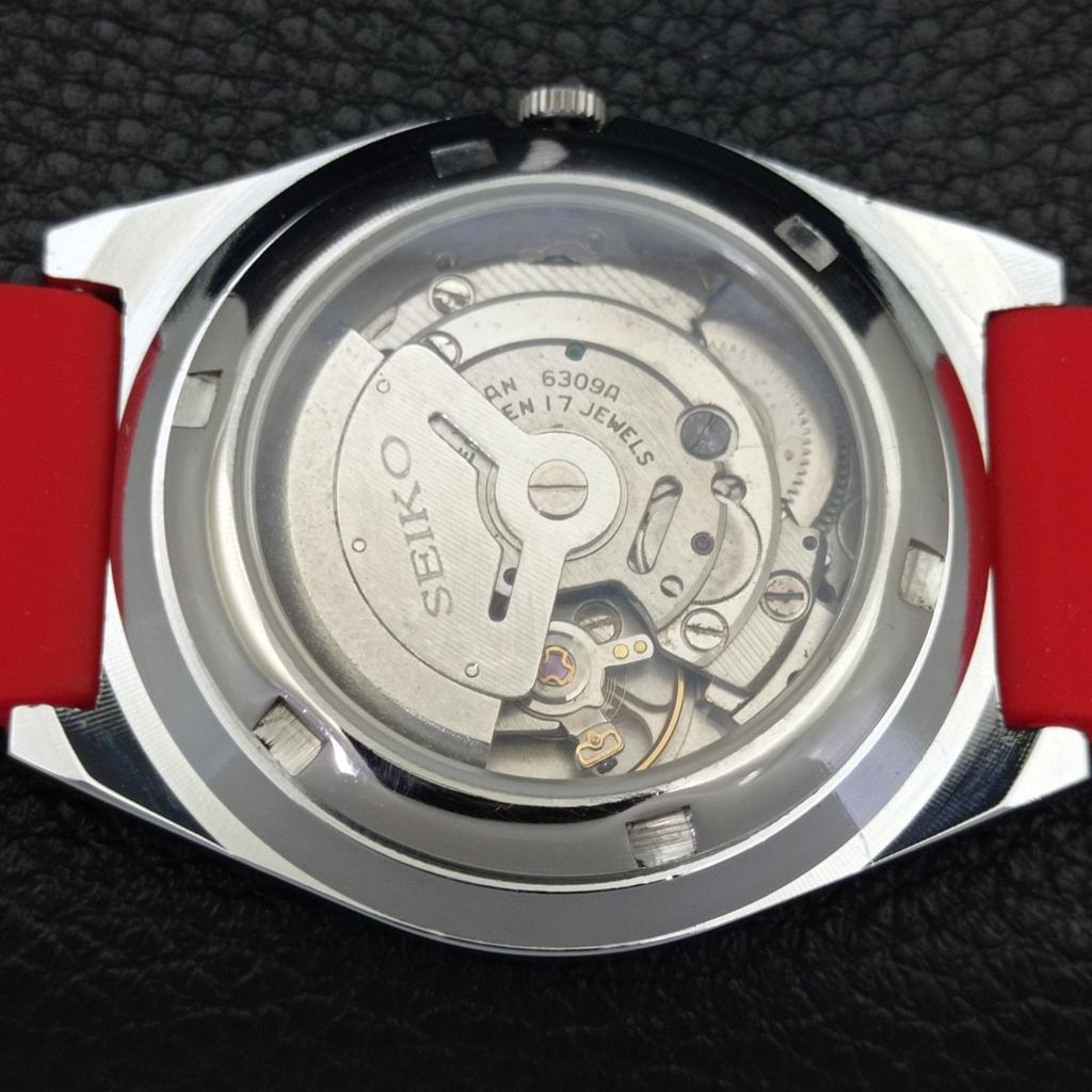REFURBISHED VINTAGE SEIKO 5 AUTOMATIC 6309A JAPAN MENS RED DIAL WATCH a441299-a