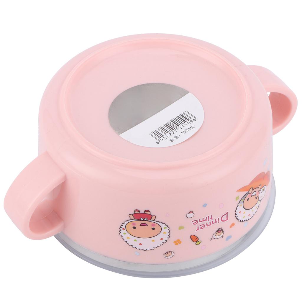 Baby Children Bowl Cartoon 304 Stainless Steel Rice Feeding Bowl with Lid Tableware