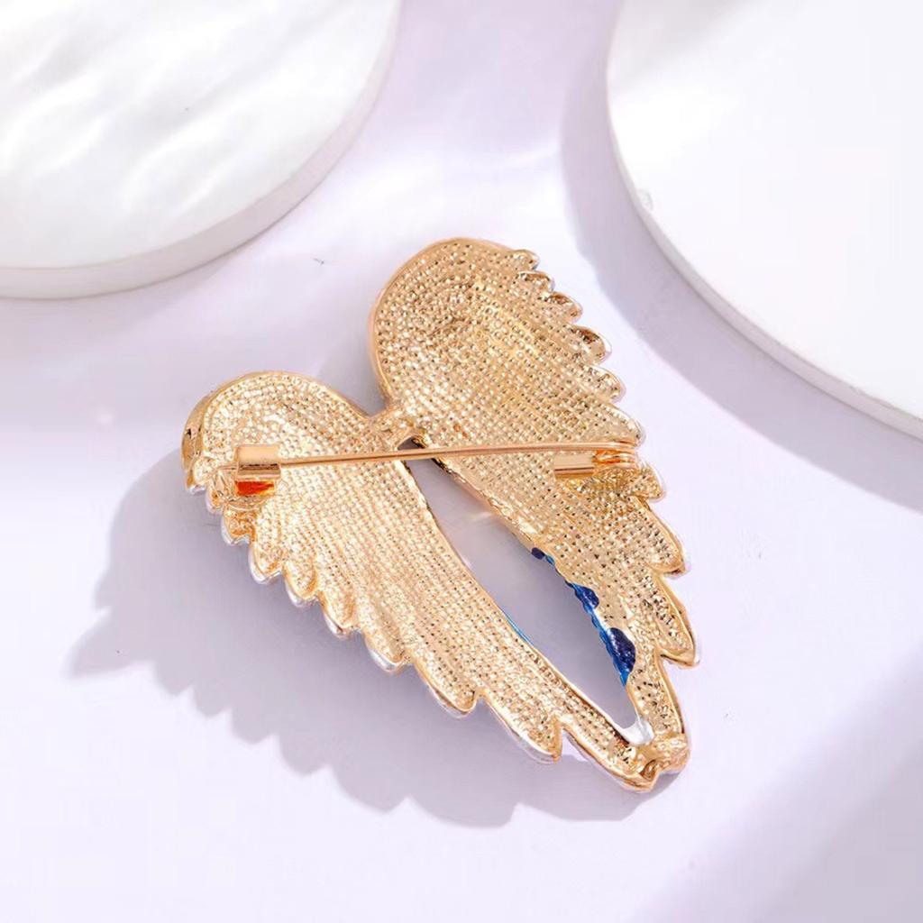 Set Of 4 Elegant Rhinestones Feather Brooch Unisex Angelic Wing Pins for Stylish Accessorizing Backpack Decorations