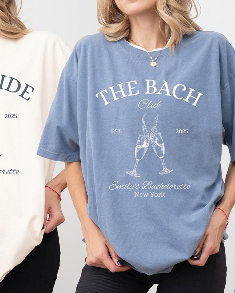 The Bach Club Bachelorette Shirts Bach Shirt Social Club Bach Club 1717 Comfort Shirts Cotton Y2K Top Daily Trendy Streetwear